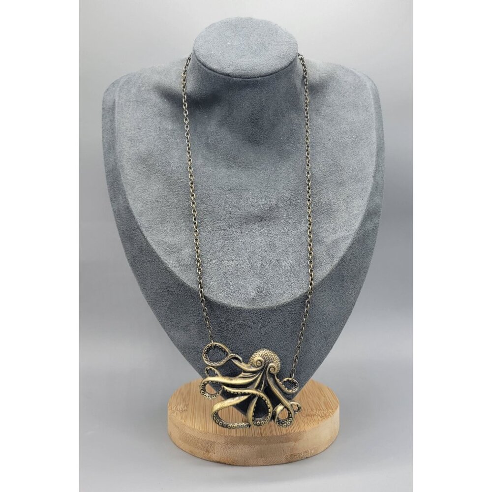 Bronze Tone ZAD Brand Chain Nautical Octopus Squid Pendant Necklace N1D